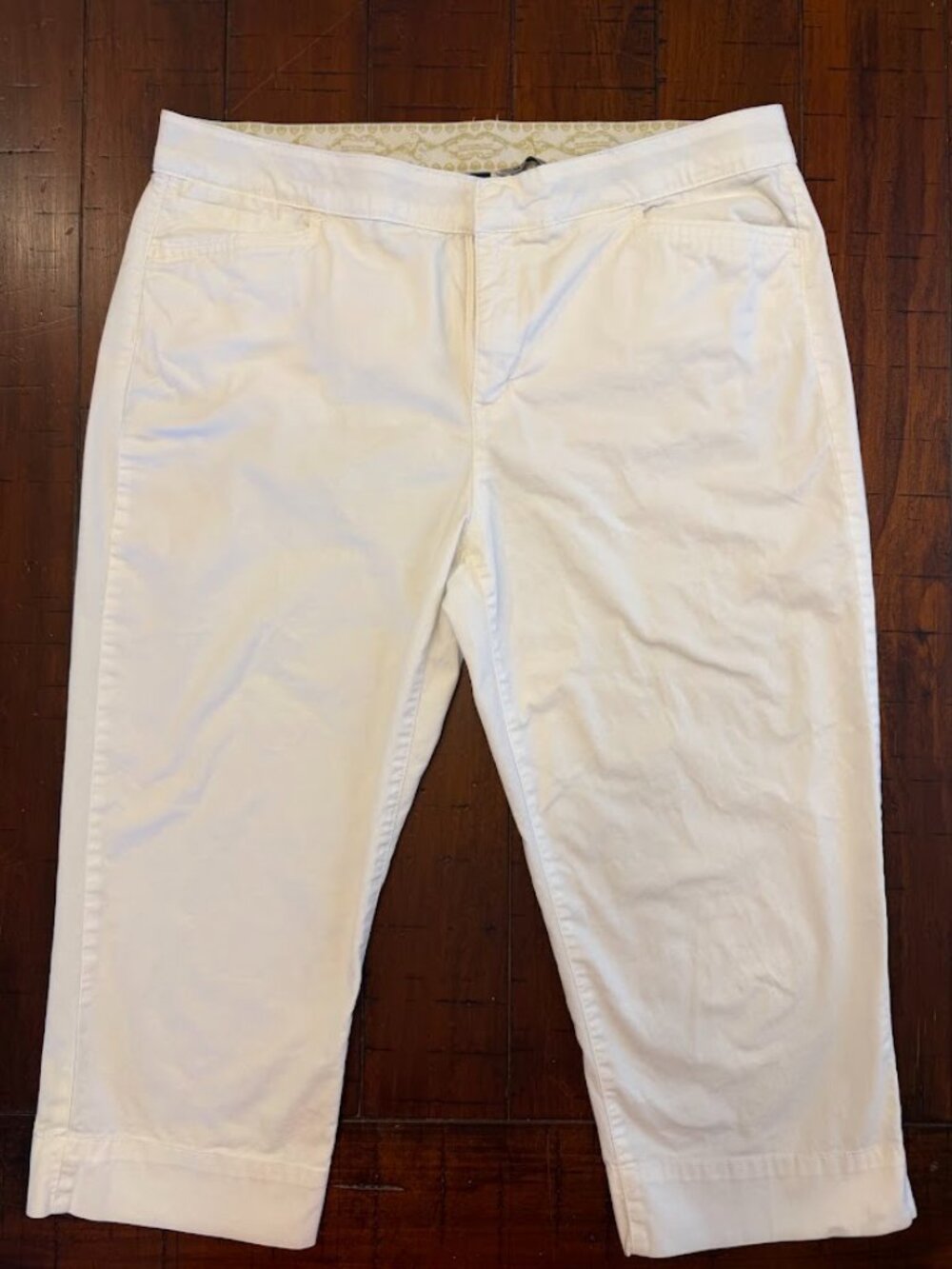 Bandolino Blu Maureen Comfort Pull On Capri Pants White Size 12